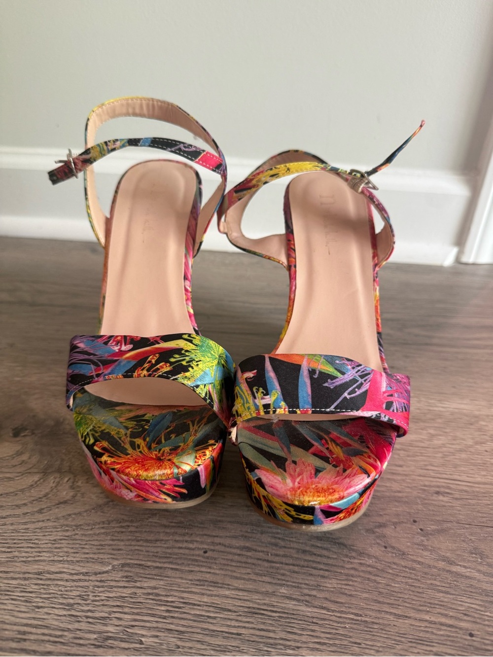 Nicole by Nicole Miller Multicolor Floral Platform Sandals